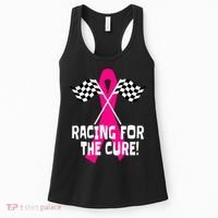 Car Races Racing For A Cure Pink Ribbon Breast Cancer Women's Tank Top thumb 0