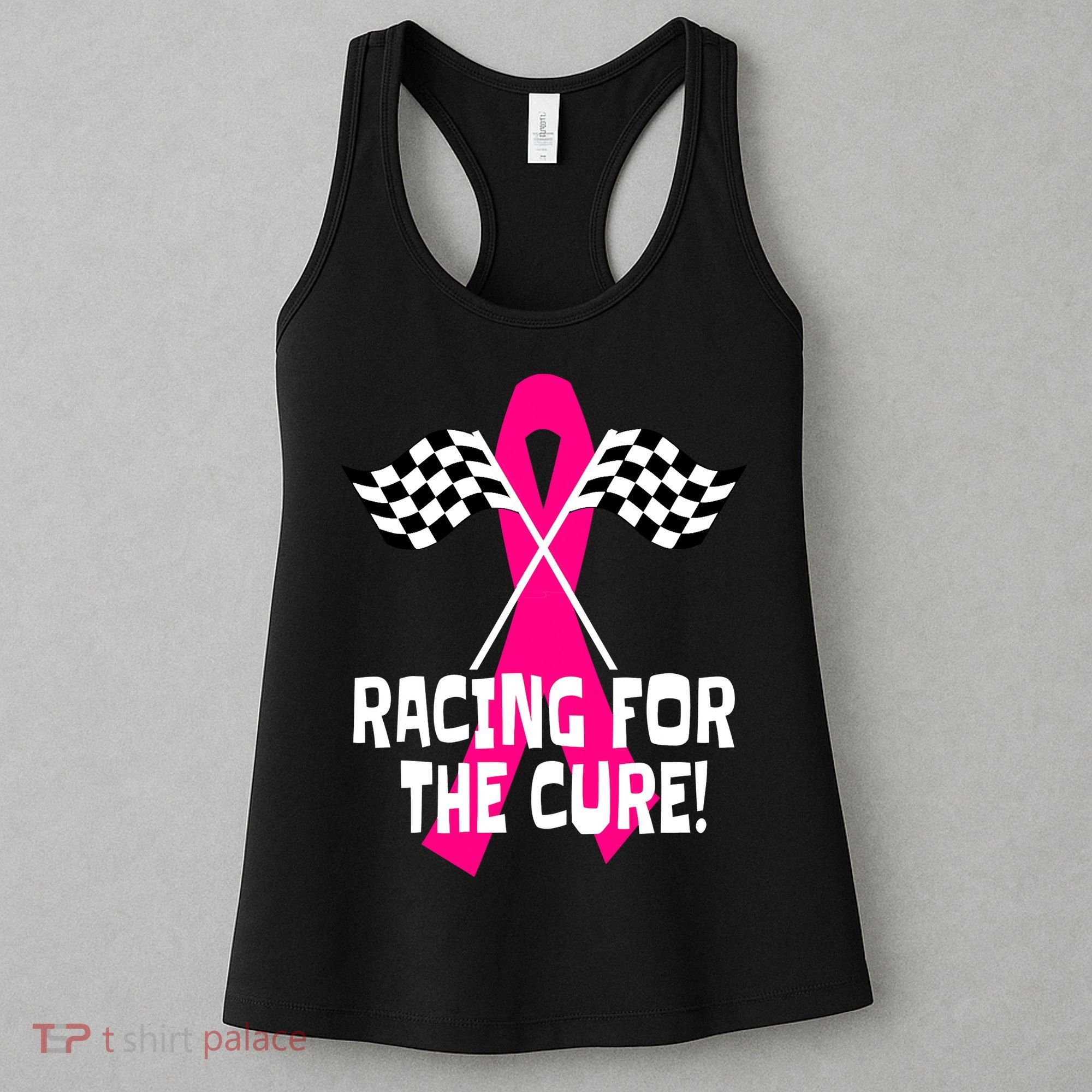 Car Races Racing For A Cure Pink Ribbon Breast Cancer Women's Tank Top