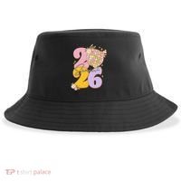 Cute Retro Senior 2026 Disco Ball Flowers Graduate Graduation Sustainable Bucket Hat thumb 0