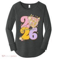 Cute Retro Senior 2026 Disco Ball Flowers Graduate Graduation Women's Perfect Tri Tunic Long Sleeve Shirt thumb 0