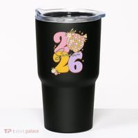 Cute Retro Senior 2026 Disco Ball Flowers Graduate Graduation Tumbler thumb 0