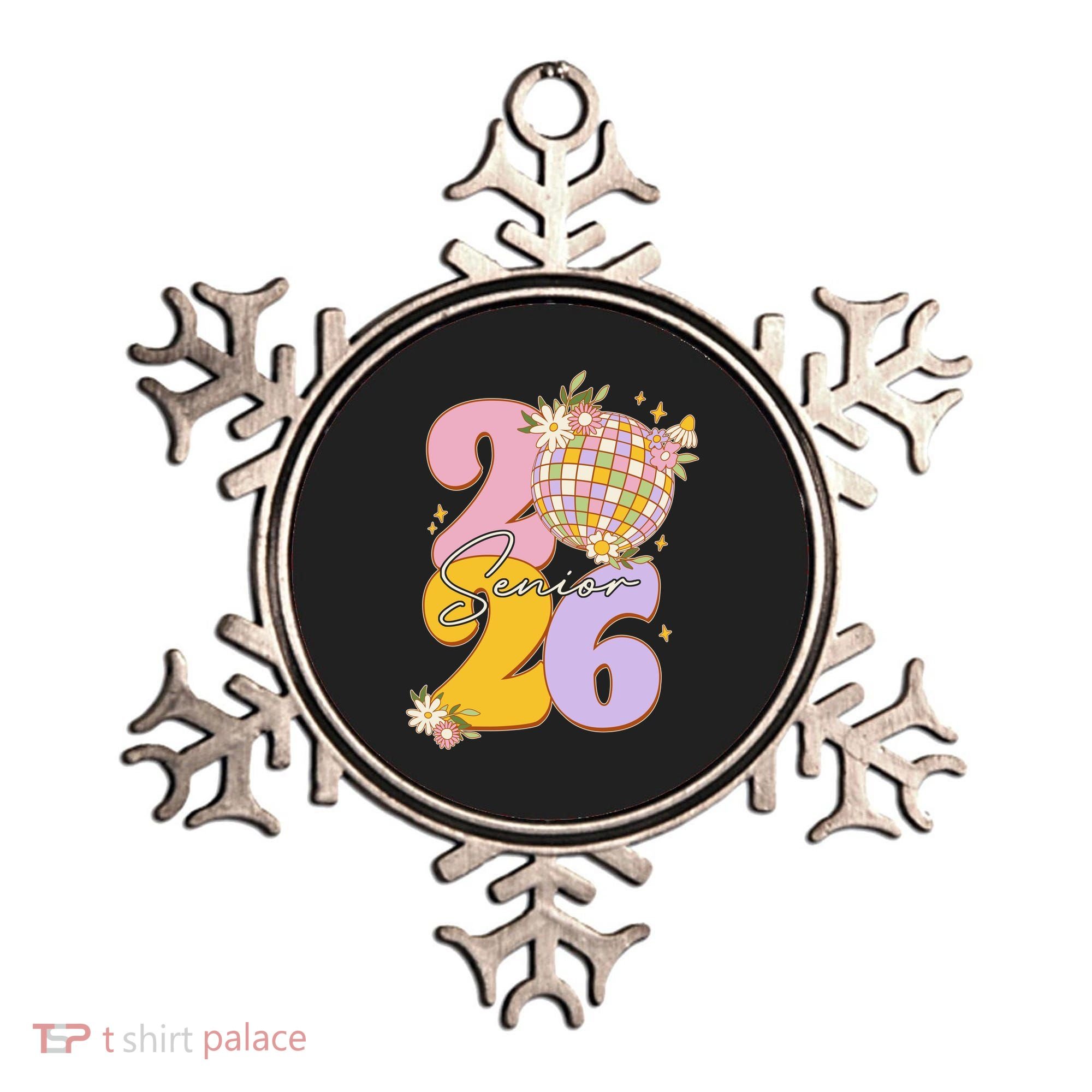 Cute Retro Senior 2026 Disco Ball Flowers Graduate Graduation Ornament