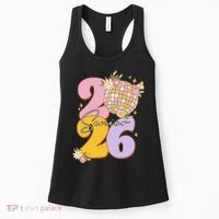 Cute Retro Senior 2026 Disco Ball Flowers Graduate Graduation Women's Tank Top thumb 0