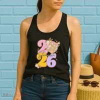 Cute Retro Senior 2026 Disco Ball Flowers Graduate Graduation Women's Tank Top thumb 2