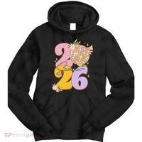 Cute Retro Senior 2026 Disco Ball Flowers Graduate Graduation Tie Dye Hoodie thumb 0