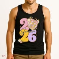 Cute Retro Senior 2026 Disco Ball Flowers Graduate Graduation Tank Top thumb 3