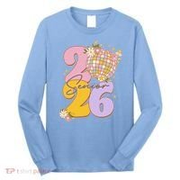 Cute Retro Senior 2026 Disco Ball Flowers Graduate Graduation Long Sleeve Shirt thumb 0
