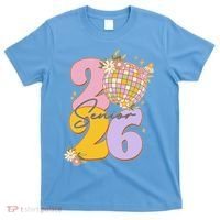 Cute Retro Senior 2026 Disco Ball Flowers Graduate Graduation T-Shirt thumb 0