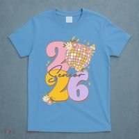 Cute Retro Senior 2026 Disco Ball Flowers Graduate Graduation T-Shirt thumb 4