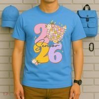 Cute Retro Senior 2026 Disco Ball Flowers Graduate Graduation T-Shirt thumb 5