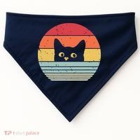 Cat Retro Style USA-Made Doggie Bandana thumb 0