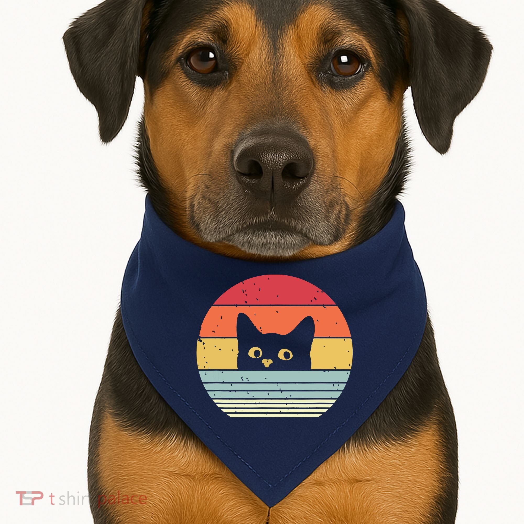 Cat Retro Style USA-Made Doggie Bandana