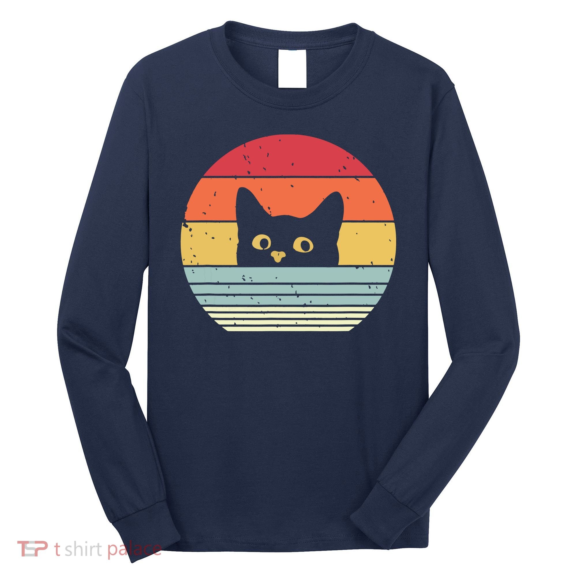 Cat Retro Style Long Sleeve Shirt