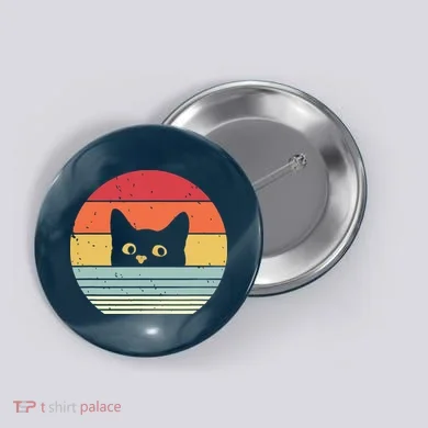 Cat Retro Style Button