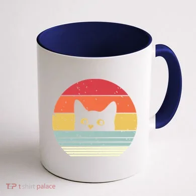Cat Retro Style Coffee Mug back