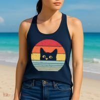 Cat Retro Style Women's Tank Top thumb 2