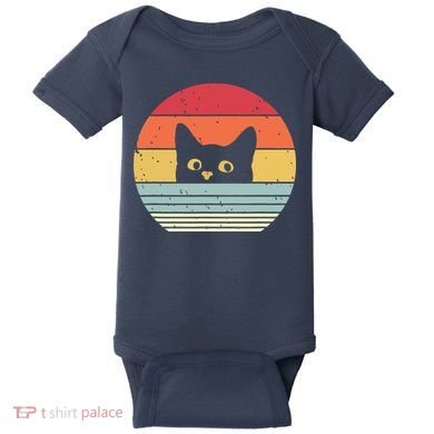 Cat Retro Style Baby Bodysuit