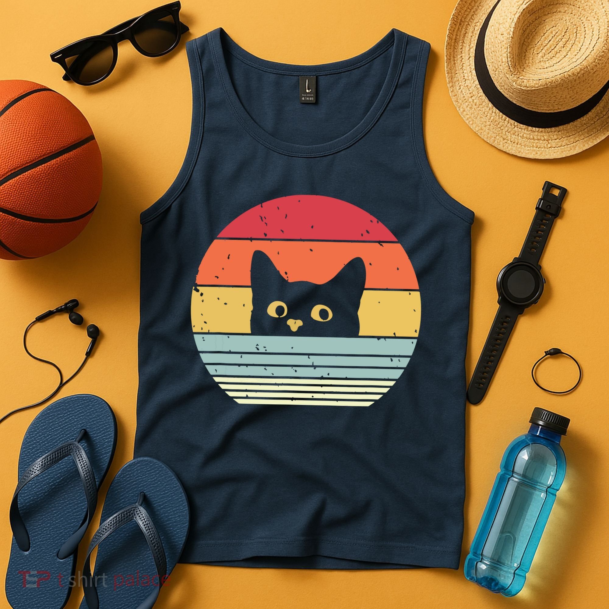 Cat Retro Style Tank Top