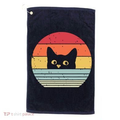 Cat Retro Style Golf Towel