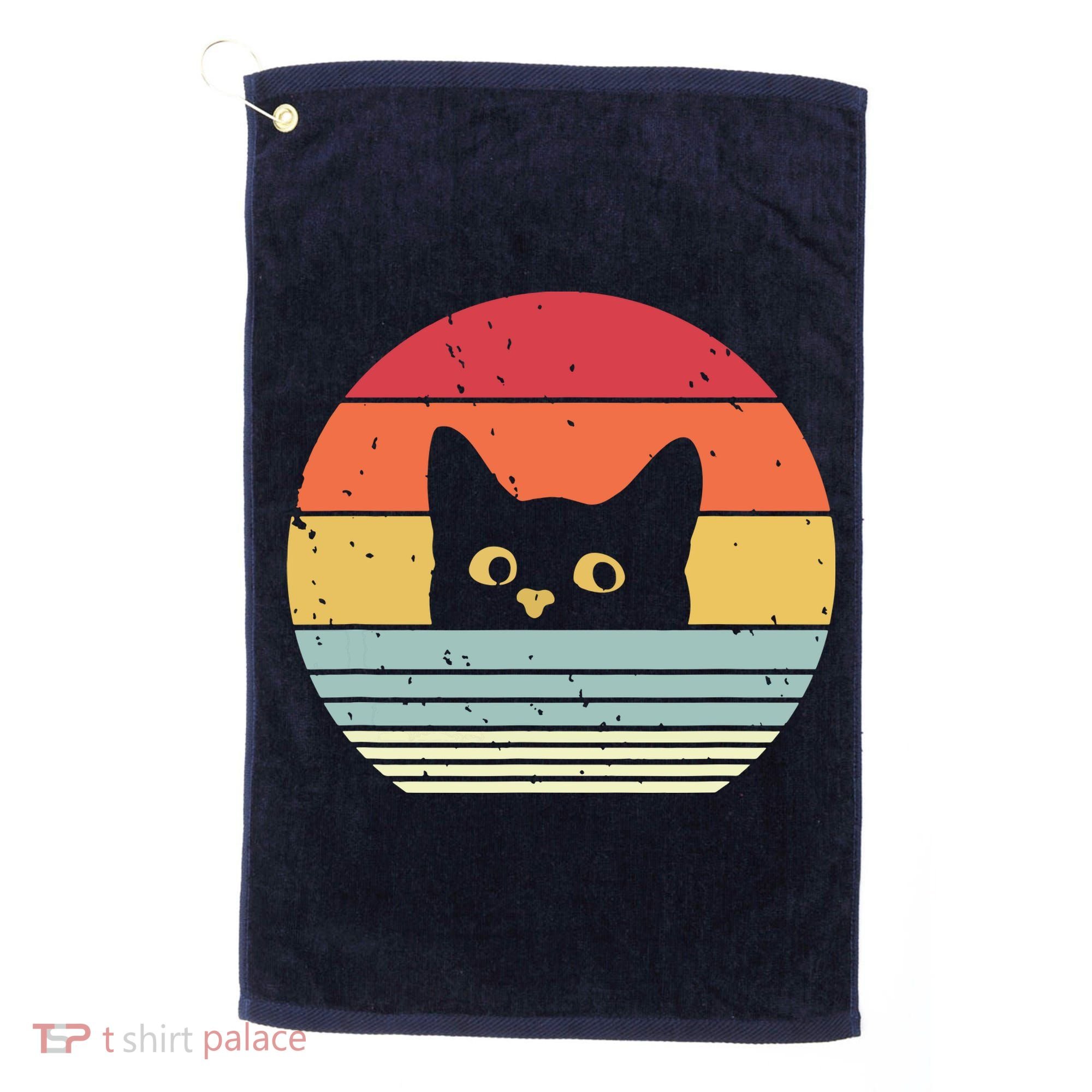 Cat Retro Style Golf Towel
