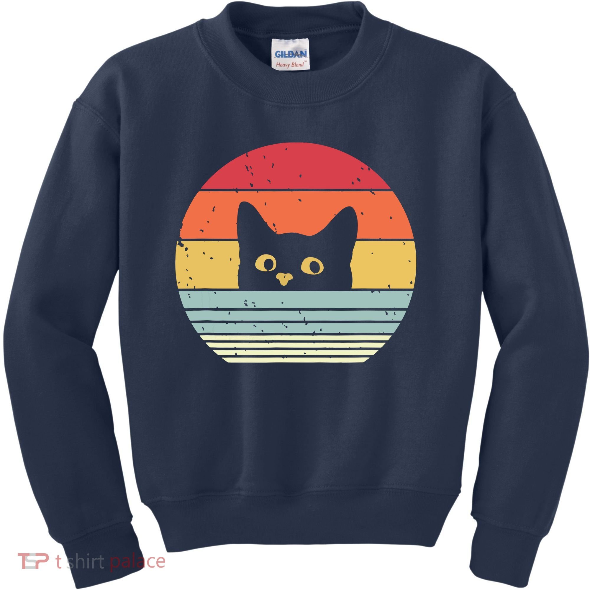 Cat Retro Style Kids Sweatshirt