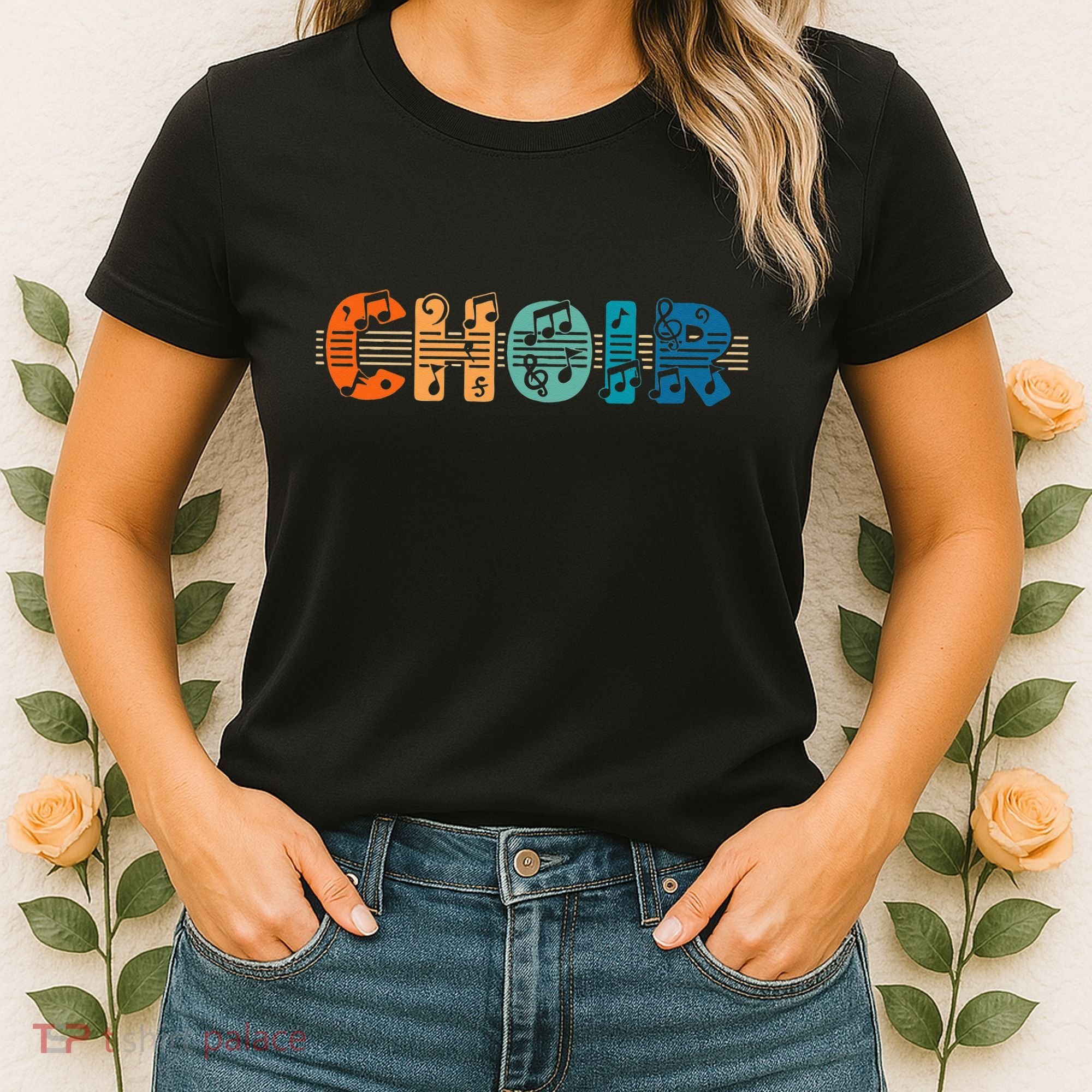 Choir Retro Singer Music Group Teacher Choir Directors Women's T-Shirt
