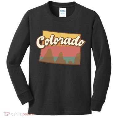 Colorado Retro Sunset Logo Kids Long Sleeve Shirt