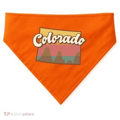 Colorado Retro Sunset Logo USA-Made Doggie Bandana
