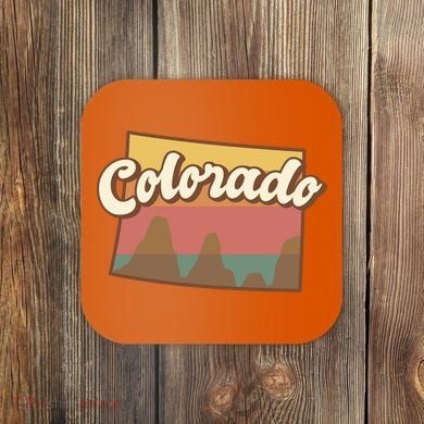 Colorado Retro Sunset Logo Coaster