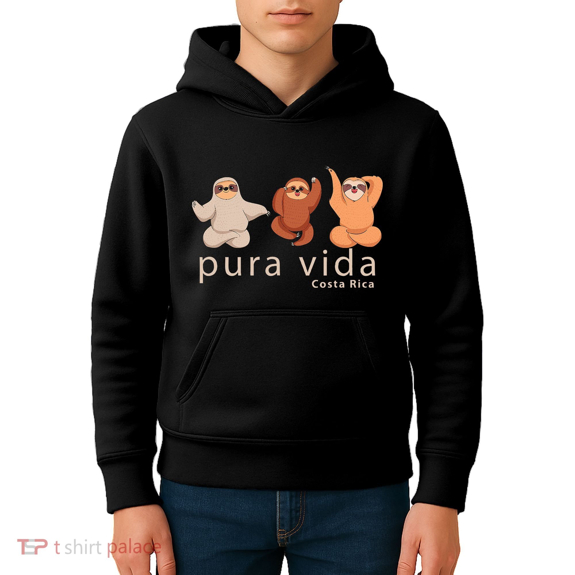 Costa Rica Sloth Kids Hoodie