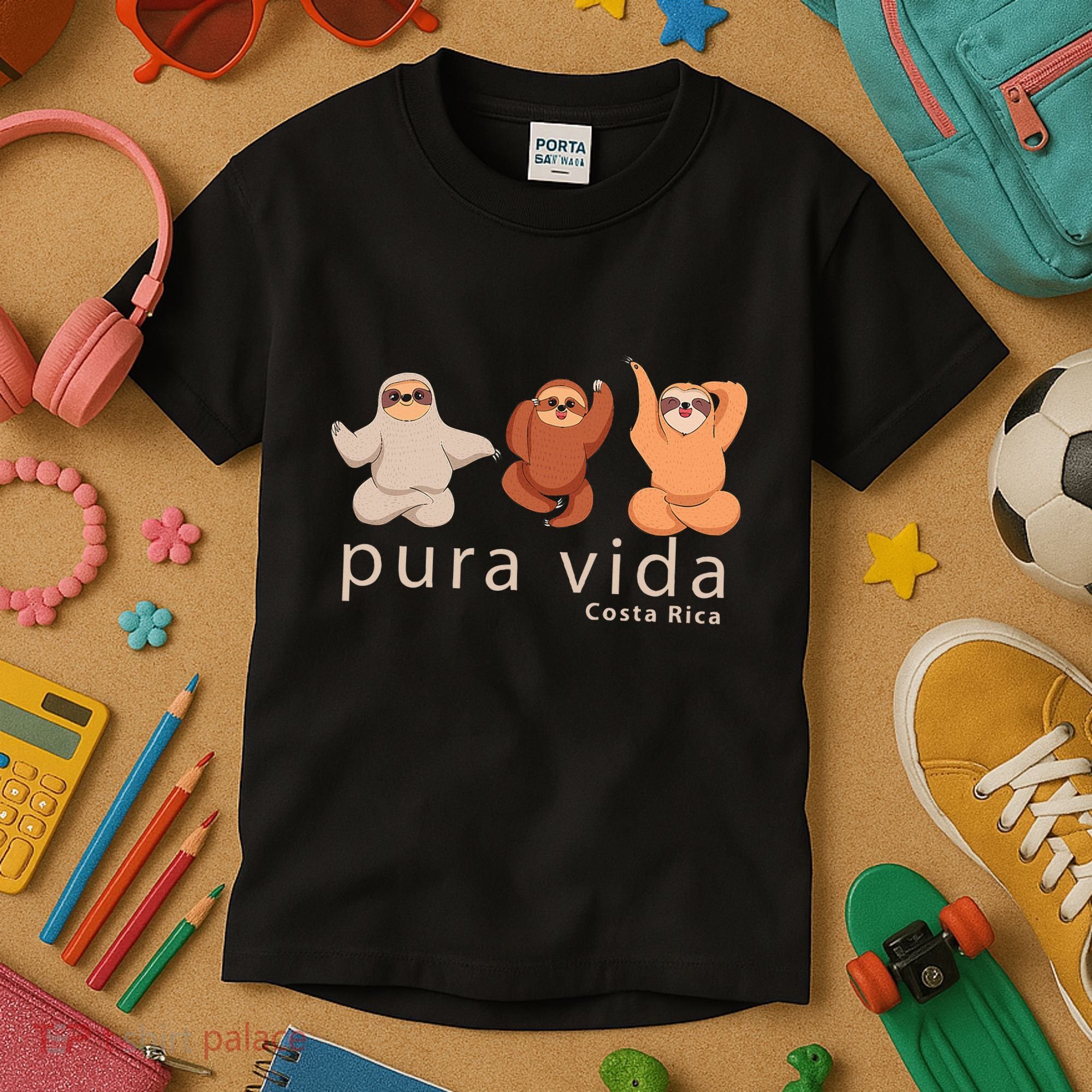 Costa Rica Sloth Kids T-Shirt