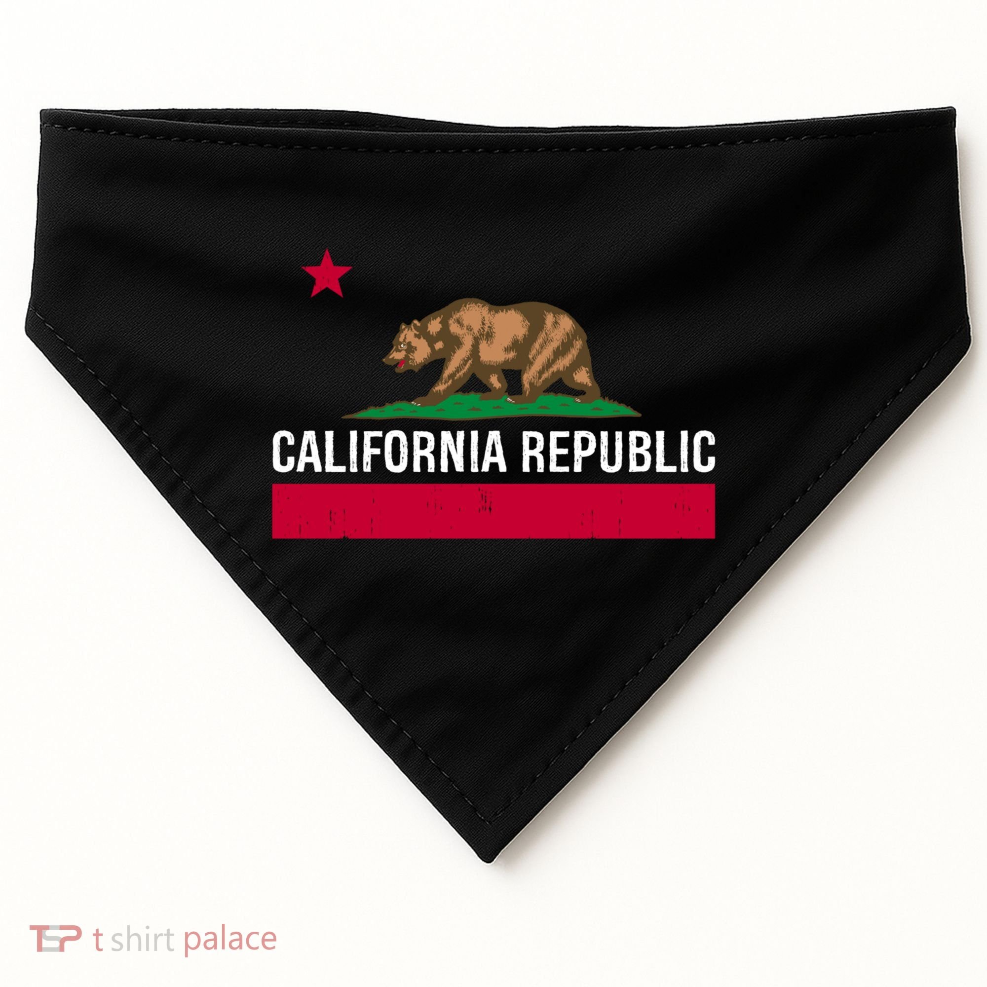 California Republic State Flag Cool Gift USA-Made Doggie Bandana