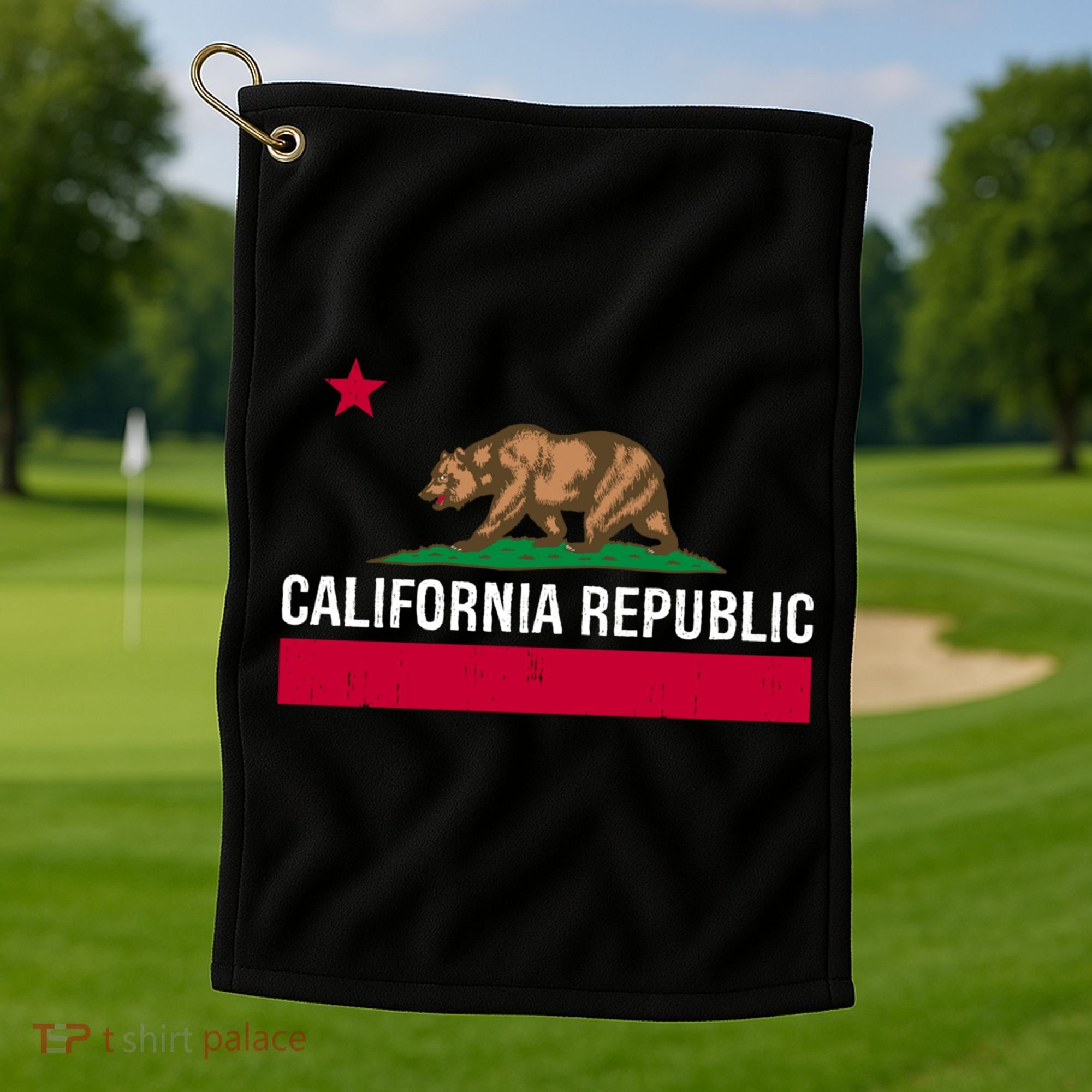 California Republic State Flag Cool Gift Golf Towel