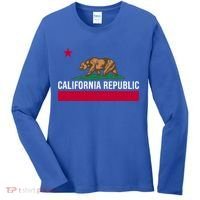 California Republic State Flag Cool Gift Women's Long Sleeve Shirt thumb 0