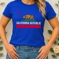California Republic State Flag Cool Gift Women's T-Shirt thumb 2