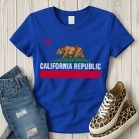 California Republic State Flag Cool Gift Women's T-Shirt thumb 3
