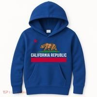 California Republic State Flag Cool Gift Kids Hoodie thumb 0