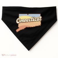 Connecticut Retro Sunset Logo USA-Made Doggie Bandana thumb 0