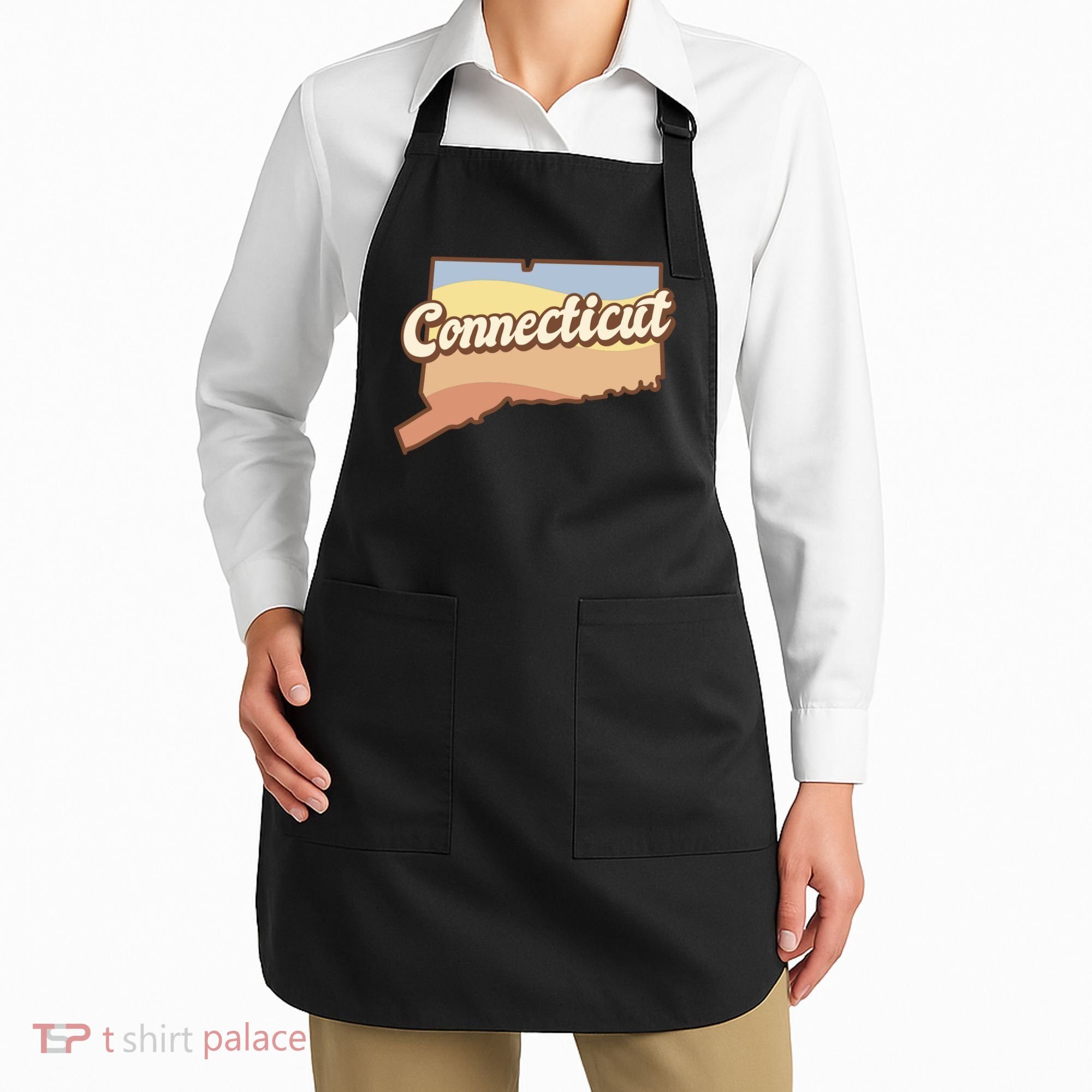 Connecticut Retro Sunset Logo Apron