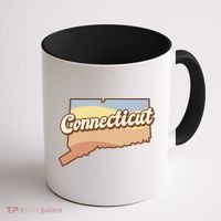 Connecticut Retro Sunset Logo Coffee Mug thumb 1