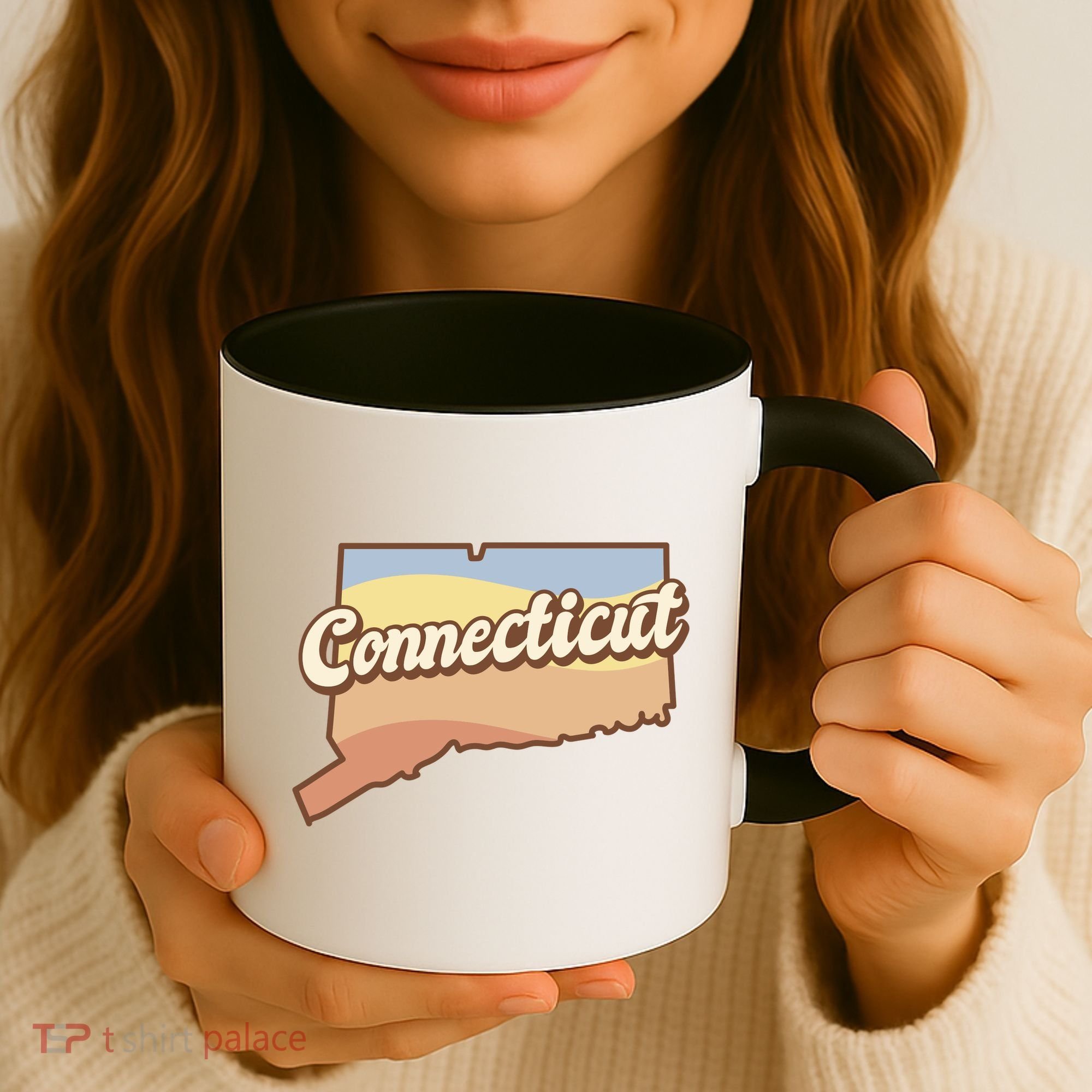 Connecticut Retro Sunset Logo Coffee Mug