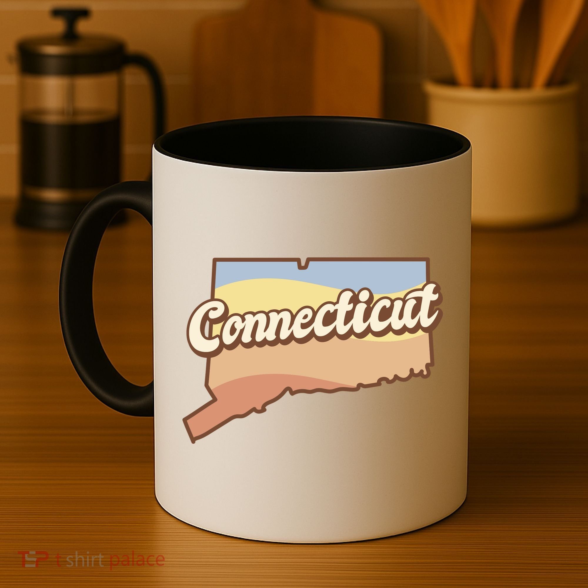 Connecticut Retro Sunset Logo Coffee Mug