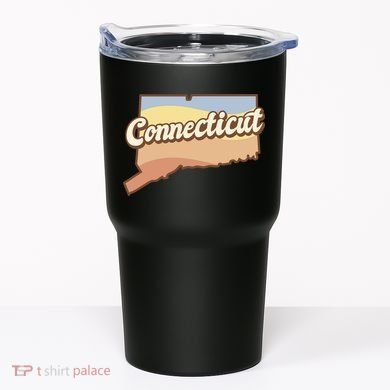 Connecticut Retro Sunset Logo Tumbler