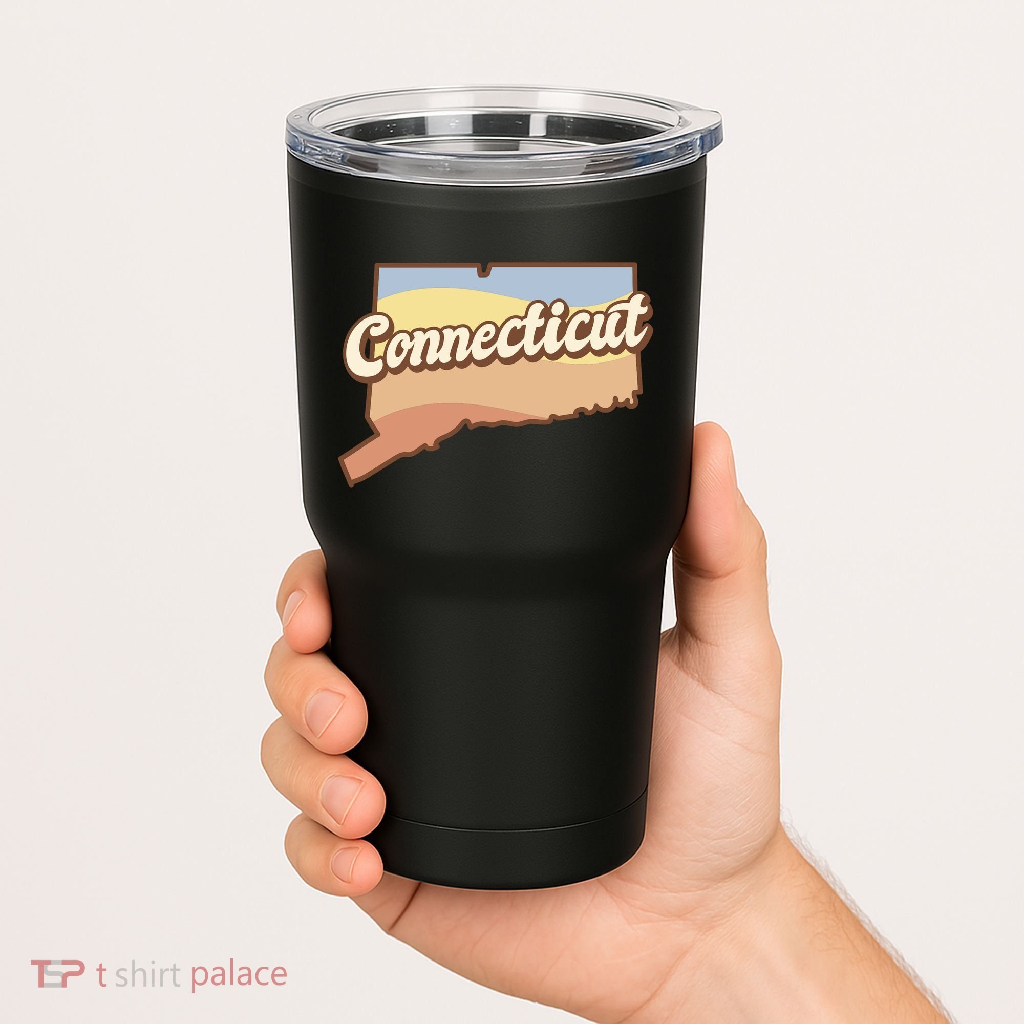 Connecticut Retro Sunset Logo Tumbler