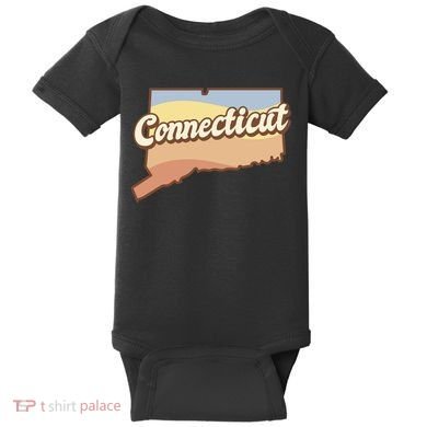 Connecticut Retro Sunset Logo Baby Bodysuit