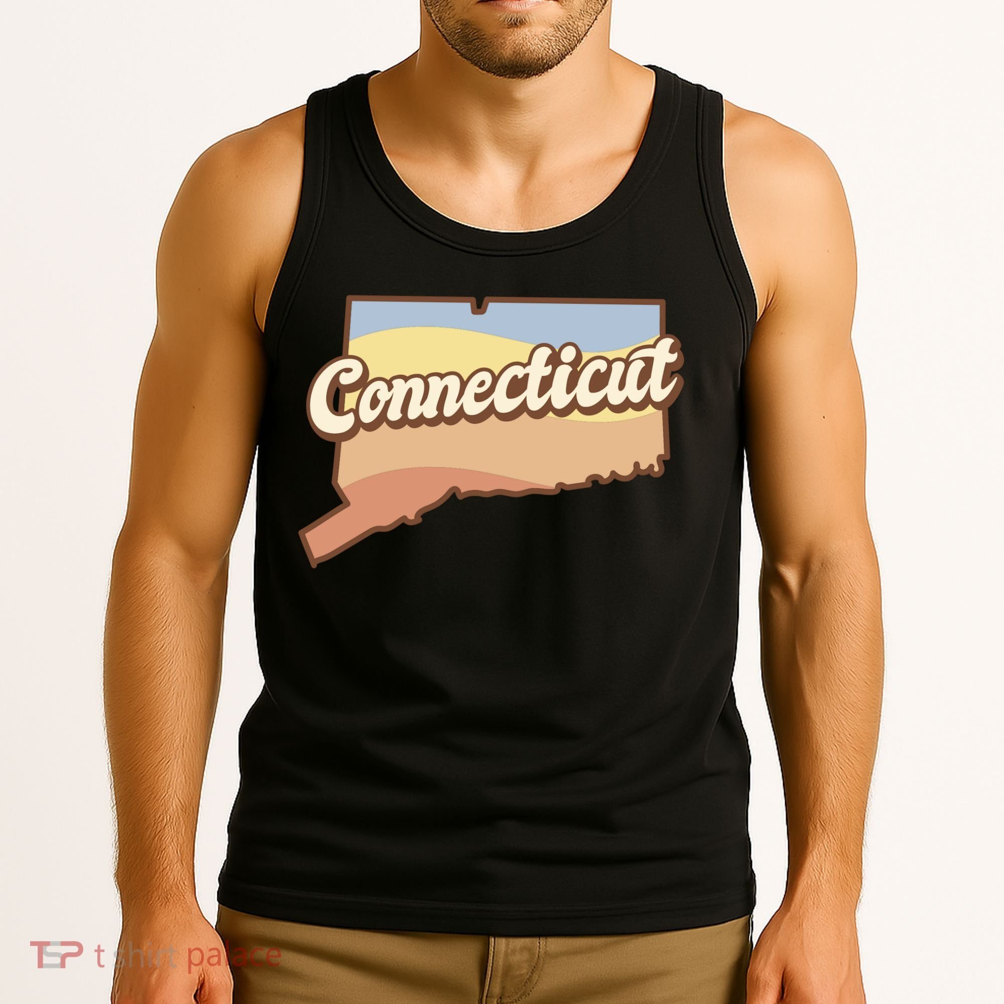 Connecticut Retro Sunset Logo Tank Top