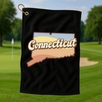 Connecticut Retro Sunset Logo Golf Towel thumb 1