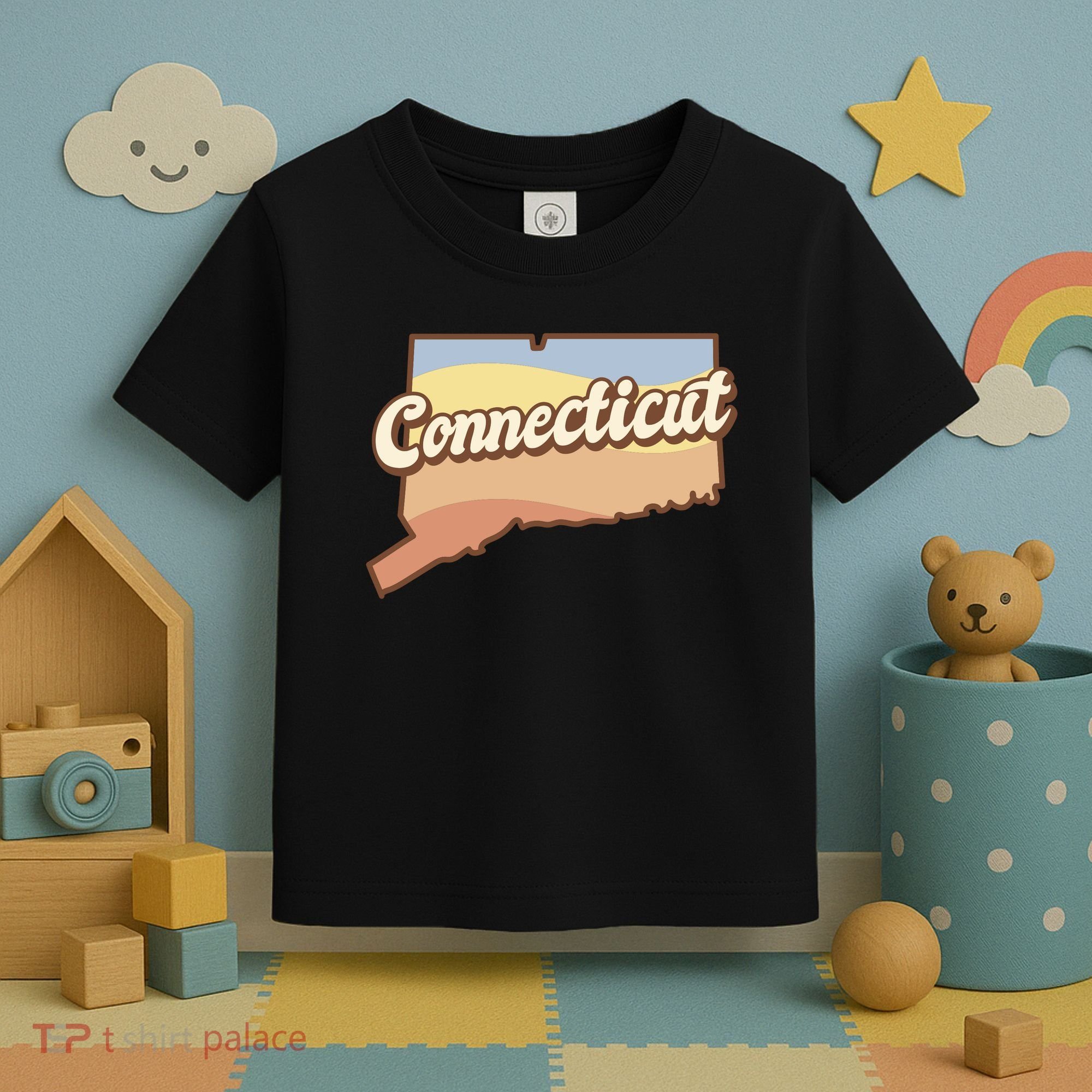 Connecticut Retro Sunset Logo Toddler T-Shirt