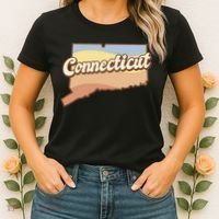 Connecticut Retro Sunset Logo Women's T-Shirt thumb 2