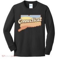Connecticut Retro Sunset Logo Kids Long Sleeve Shirt thumb 0